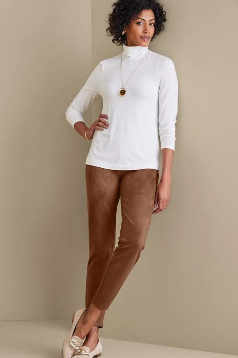 Faux Suede Pull-On Leggings<Soft Surroundings Fashion