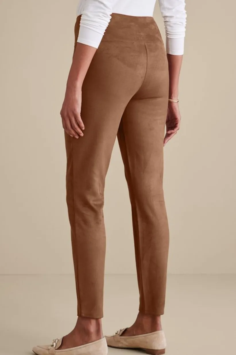 Faux Suede Pull-On Leggings<Soft Surroundings Fashion