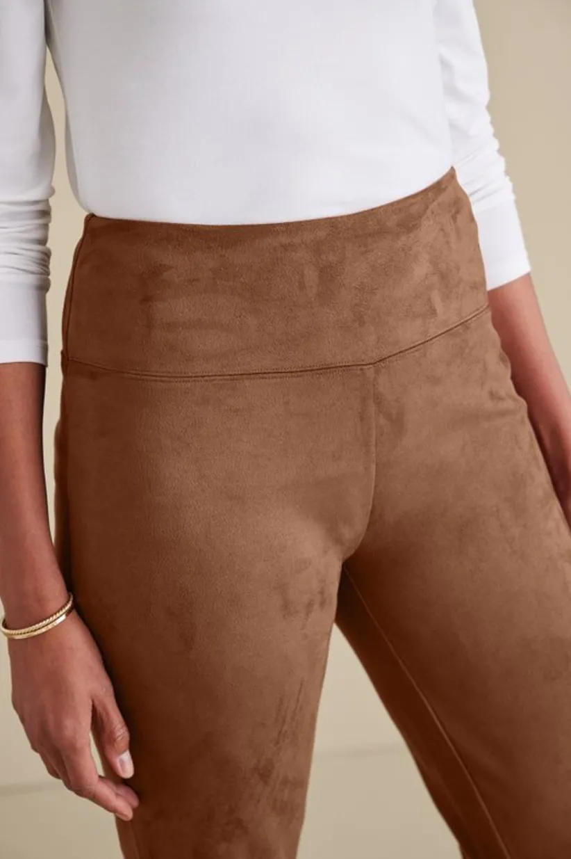 Faux Suede Pull-On Leggings<Soft Surroundings Fashion