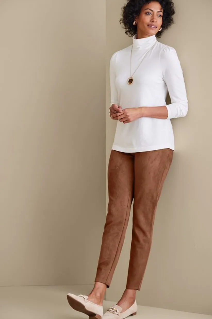 Faux Suede Pull-On Leggings<Soft Surroundings Fashion