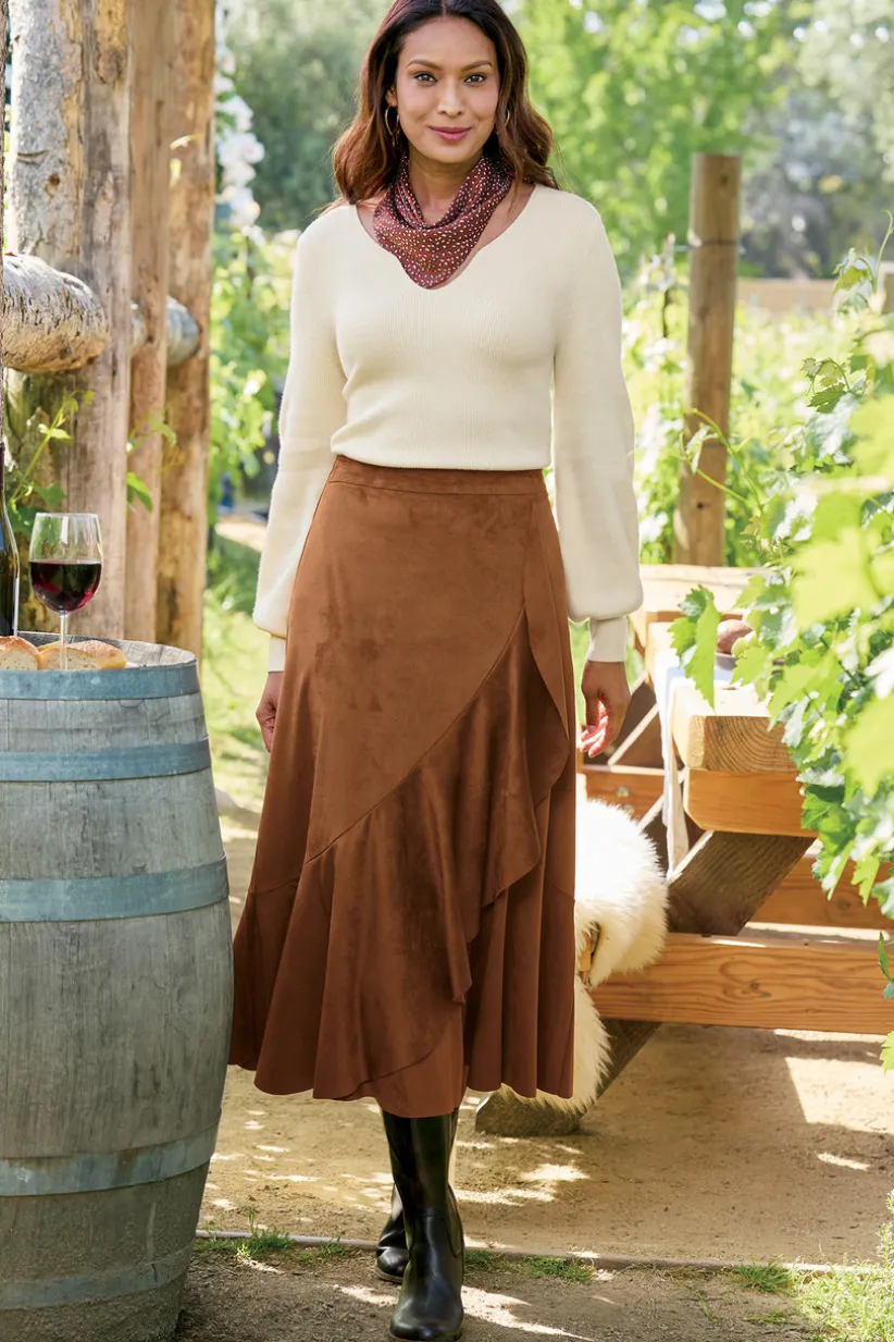 Faux Suede Skirt<Soft Surroundings Best