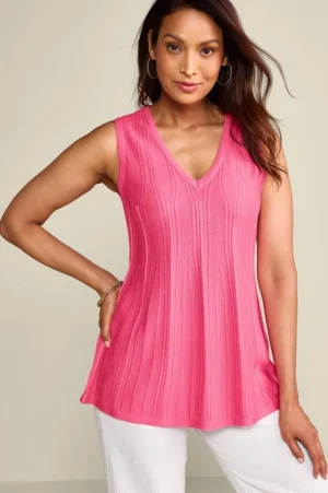 Felicity Peplum Sweater Tank<Soft Surroundings Hot