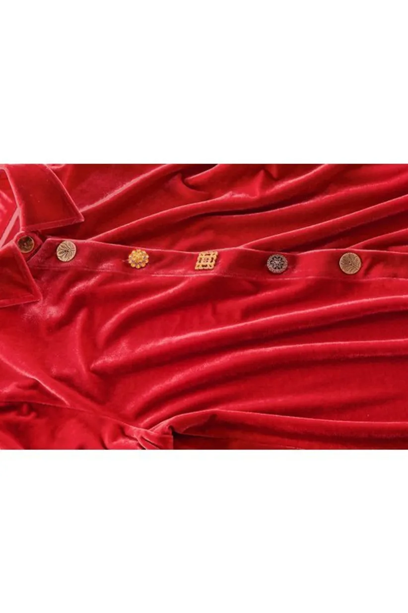 Filigree Velvet Boyfriend Shirt<Soft Surroundings Fashion