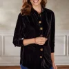 Filigree Velvet Boyfriend Shirt<Soft Surroundings Fashion