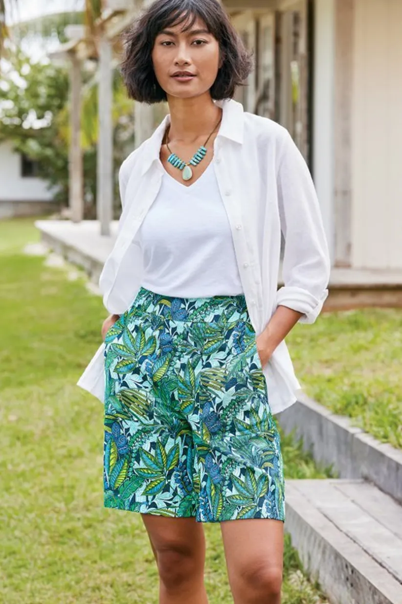 Flavia Linen Blend Shorts<Soft Surroundings Fashion