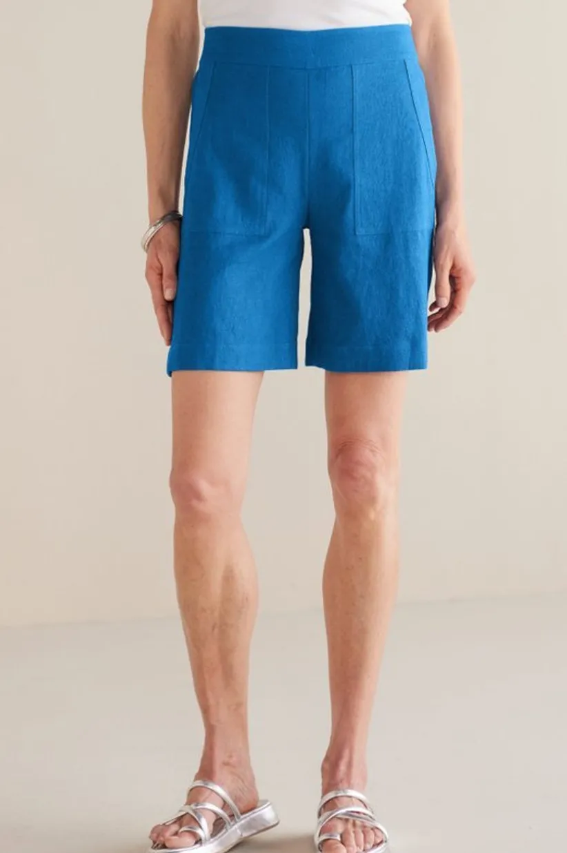 Flavia Linen Blend Shorts<Soft Surroundings Fashion