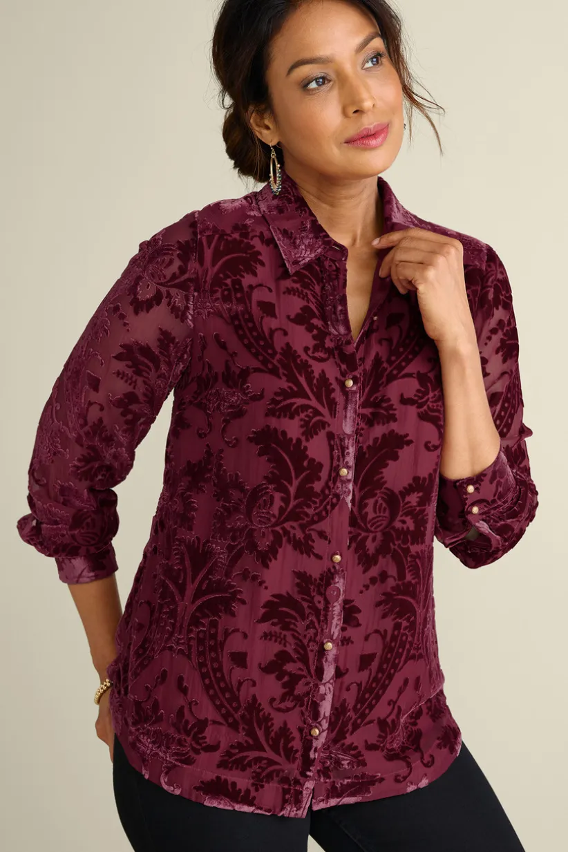 Floreat Velvet Shirt<Soft Surroundings Clearance