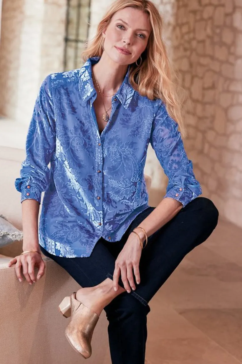 Floreat Velvet Shirt<Soft Surroundings Clearance