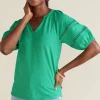Heidi Supima Puff Sleeve Tee<Soft Surroundings Clearance