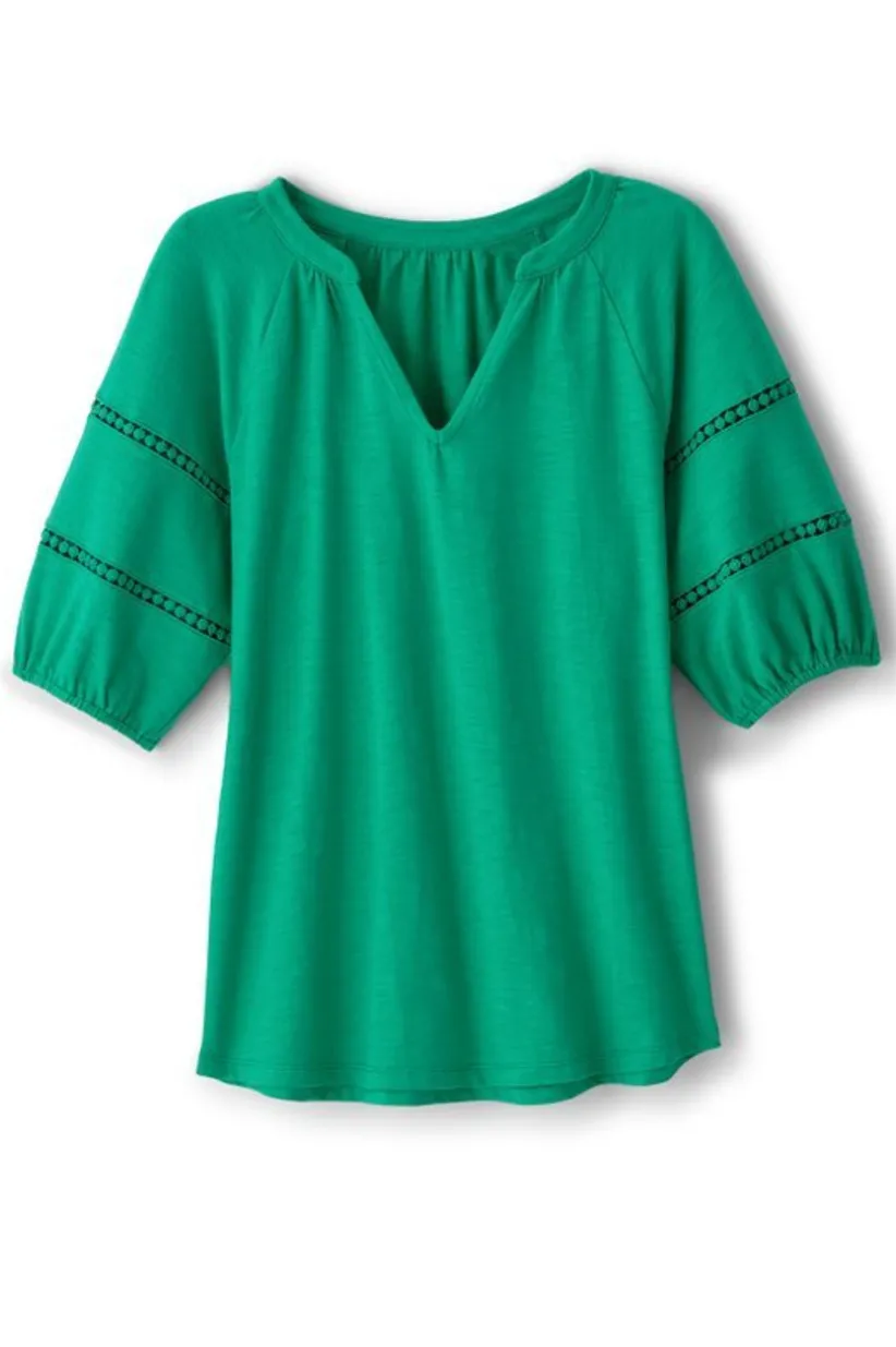 Heidi Supima Puff Sleeve Tee<Soft Surroundings Clearance