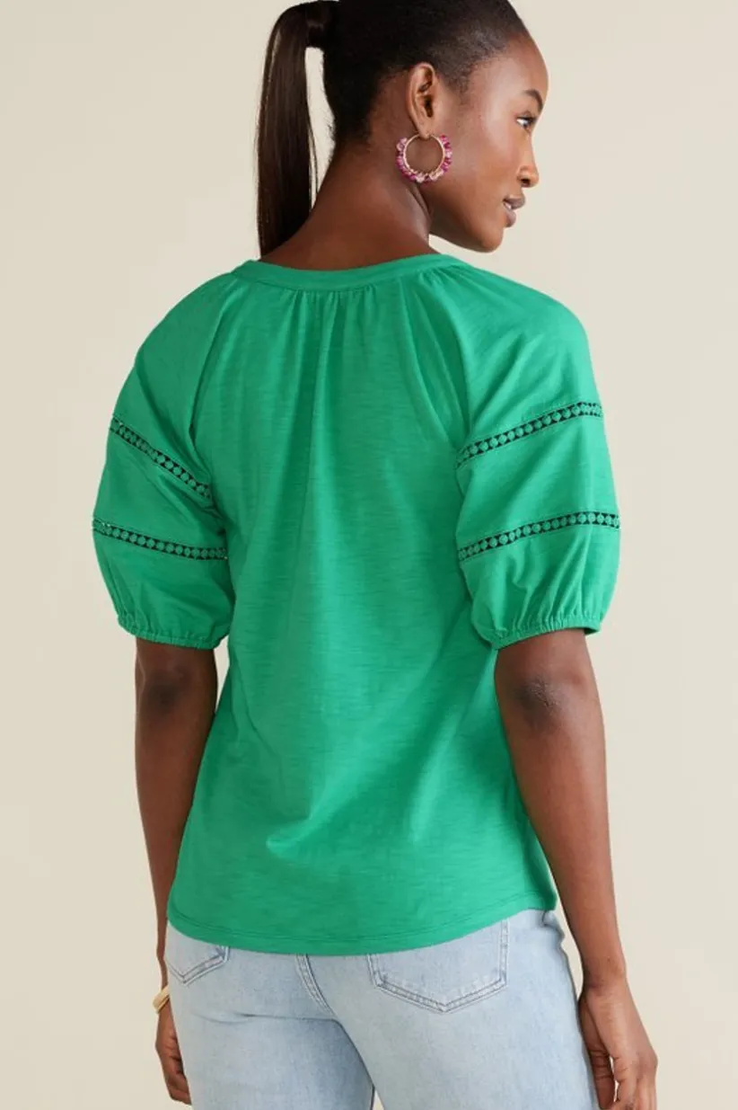 Heidi Supima Puff Sleeve Tee<Soft Surroundings Clearance