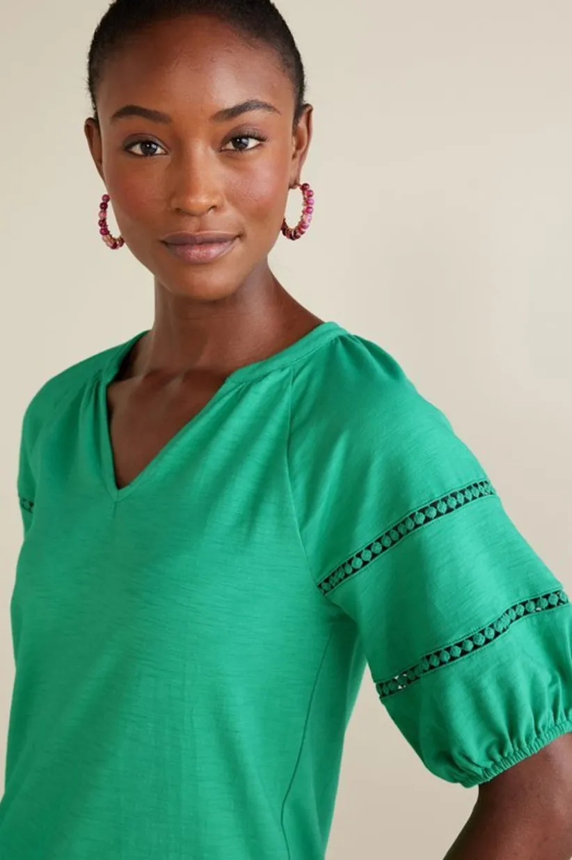 Heidi Supima Puff Sleeve Tee<Soft Surroundings Clearance