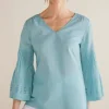 Heloise Eyelet Sleeve Tunic<Soft Surroundings Clearance