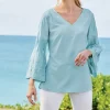 Heloise Eyelet Sleeve Tunic<Soft Surroundings Clearance