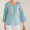Heloise Eyelet Sleeve Tunic<Soft Surroundings Clearance