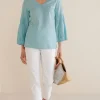 Heloise Eyelet Sleeve Tunic<Soft Surroundings Clearance