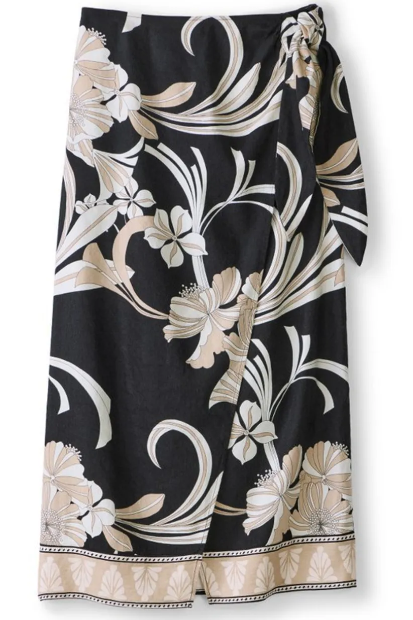 Isla Stretch Linen Midi Skirt<Soft Surroundings Outlet