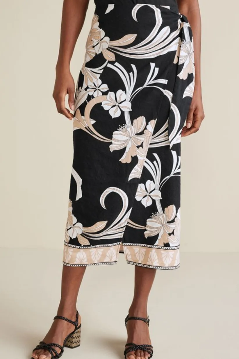 Isla Stretch Linen Midi Skirt<Soft Surroundings Outlet