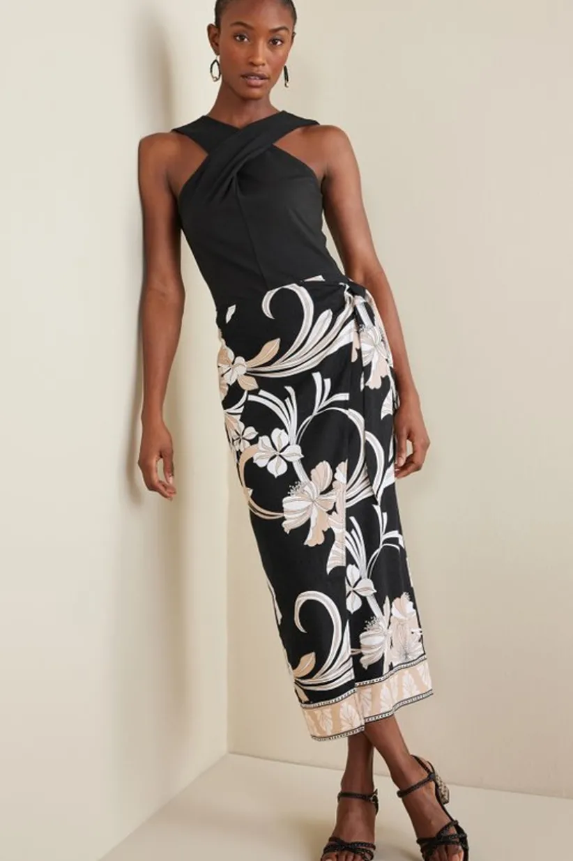 Isla Stretch Linen Midi Skirt<Soft Surroundings Outlet