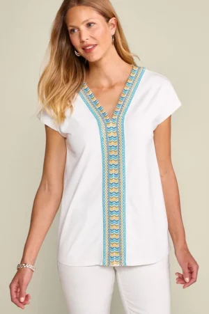 Izabel Embroidered Tee<Soft Surroundings Hot
