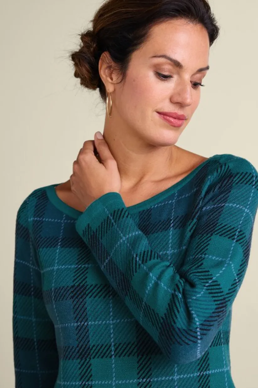 Janece Plaid Sweater Tunic<Soft Surroundings Hot