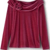 Jeanna Rosette Velvet Top<Soft Surroundings New