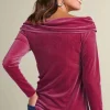 Jeanna Rosette Velvet Top<Soft Surroundings New