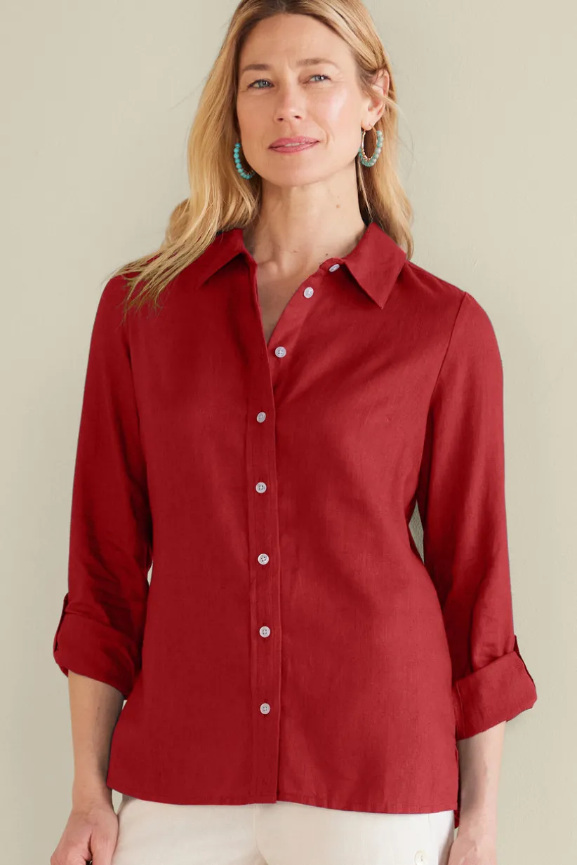 Jordan Linen Blend Shirt<Soft Surroundings Discount