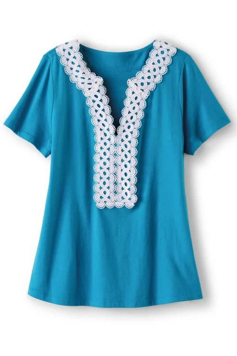 Kaitlyn Embellished Knit Tee<Soft Surroundings Outlet