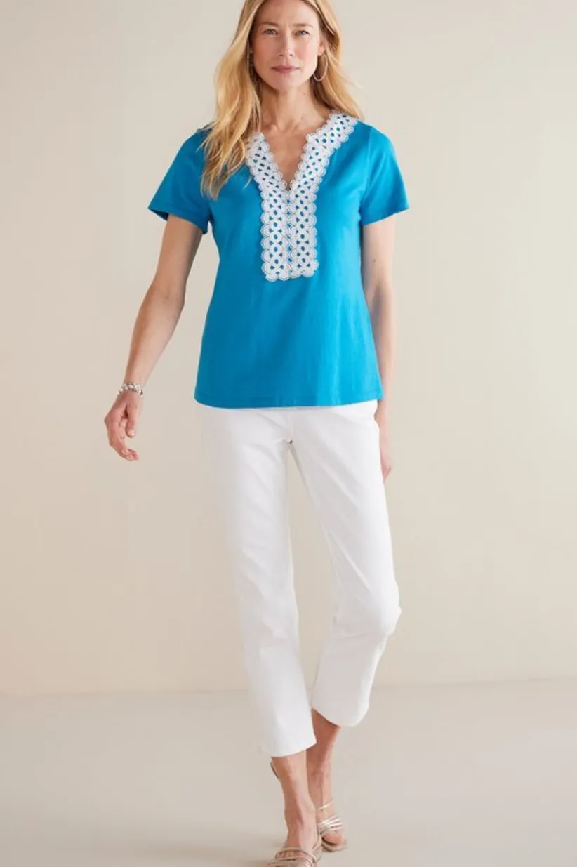 Kaitlyn Embellished Knit Tee<Soft Surroundings Outlet