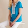Kaitlyn Embellished Knit Tee<Soft Surroundings Outlet
