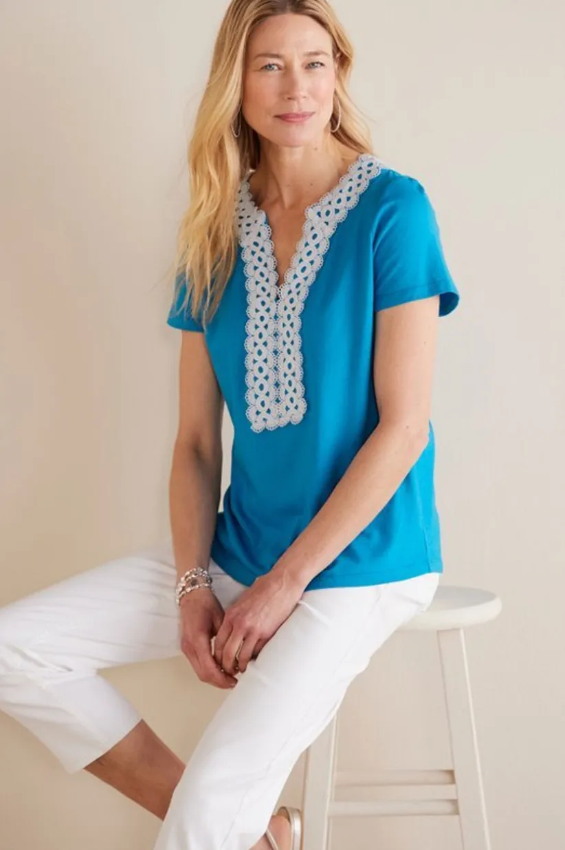 Kaitlyn Embellished Knit Tee<Soft Surroundings Outlet