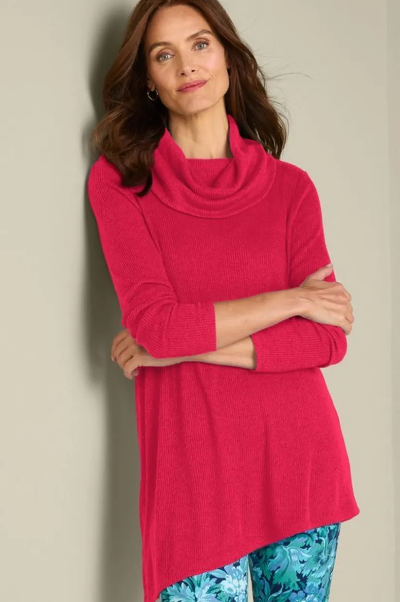 Kayla Rib Knit Cowl Neck Tunic<Soft Surroundings New