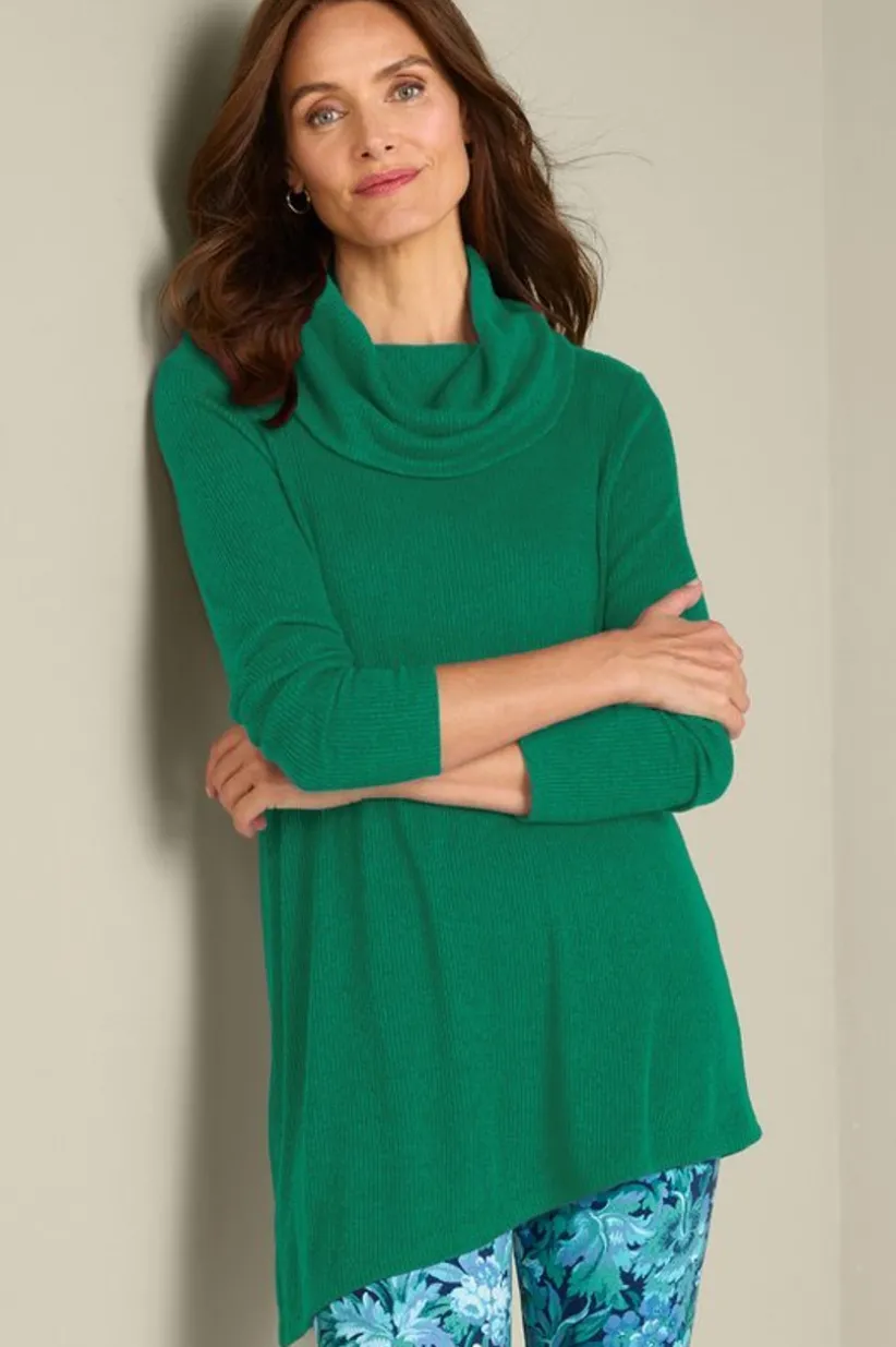 Kayla Rib Knit Cowl Neck Tunic<Soft Surroundings New