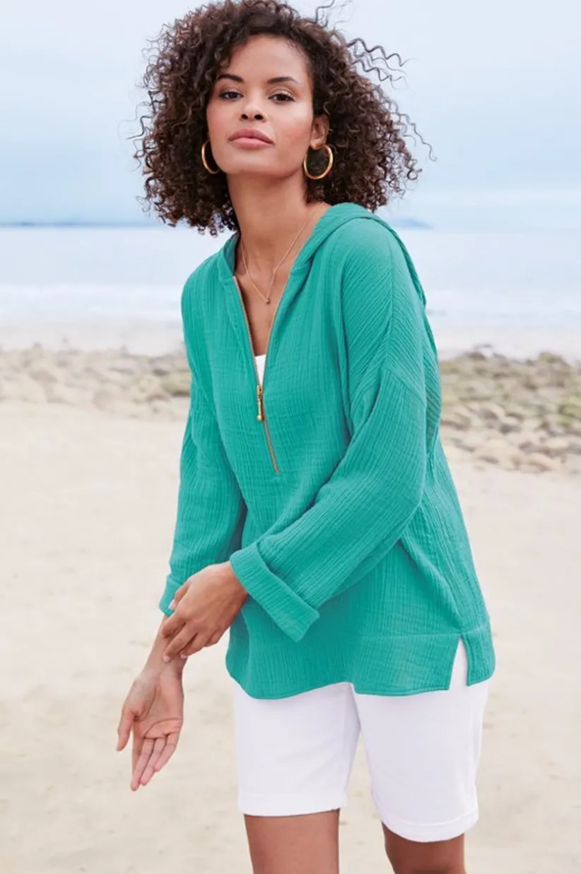 Kemia Gauze Hoodie<Soft Surroundings Fashion