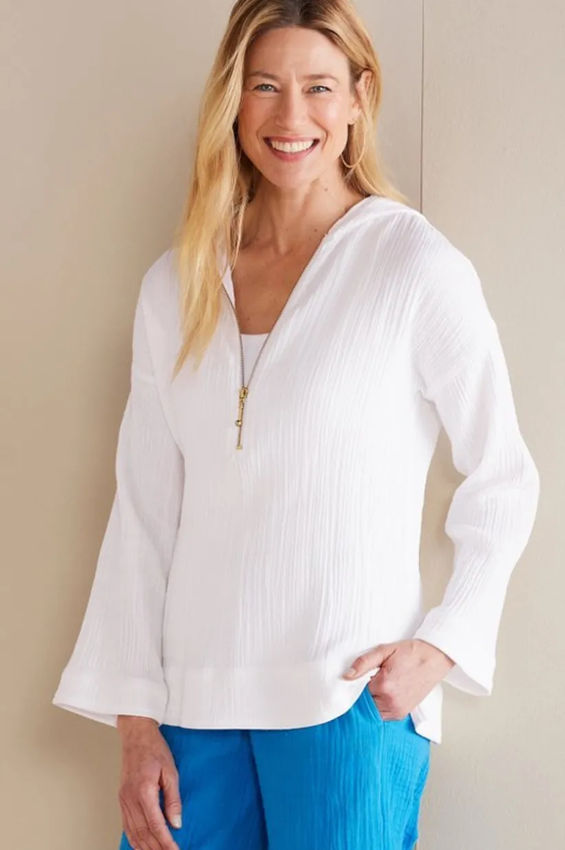 Kemia Gauze Hoodie<Soft Surroundings Fashion