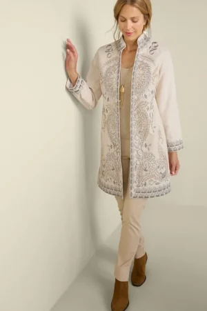 Kerala Embellished Natural Jacket<Soft Surroundings Hot