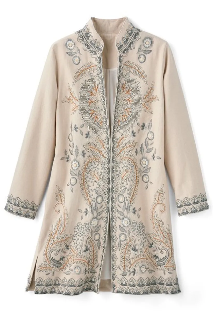 Kerala Embellished Natural Jacket<Soft Surroundings Hot