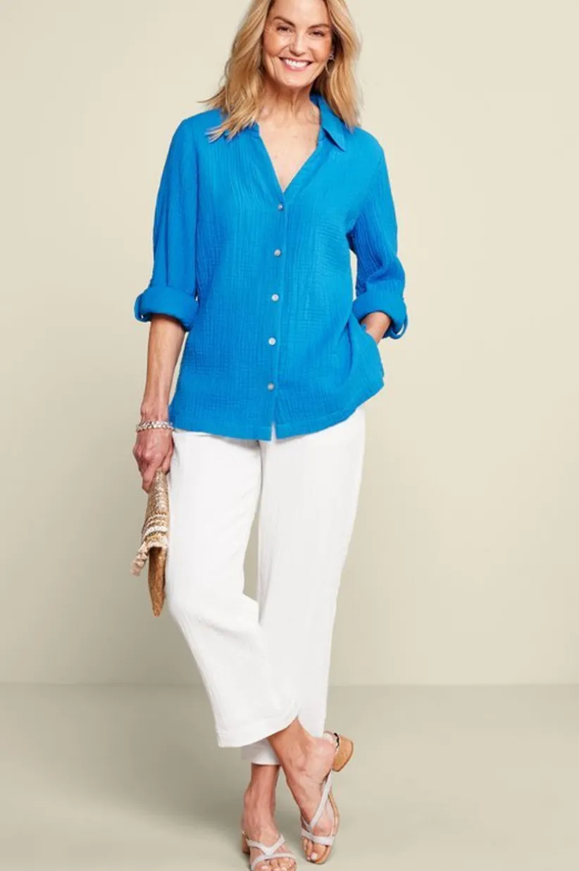 Khulani Straight Leg Gauze Crop Pants<Soft Surroundings Hot