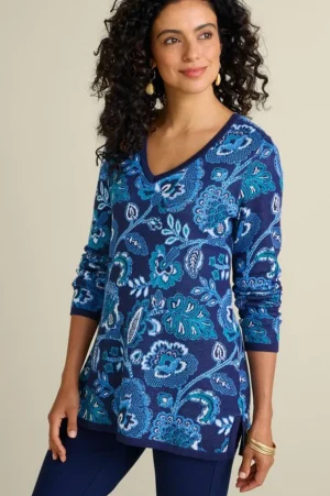 Leonor Jacquard Tunic Sweater<Soft Surroundings Discount