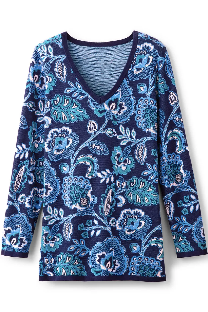 Leonor Jacquard Tunic Sweater<Soft Surroundings Discount