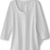 Linnea Embroidered 3/4 Sleeve Tee<Soft Surroundings Hot