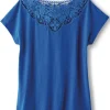 Luella Linen Blend Lace Tee<Soft Surroundings Hot
