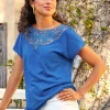 Luella Linen Blend Lace Tee<Soft Surroundings Hot