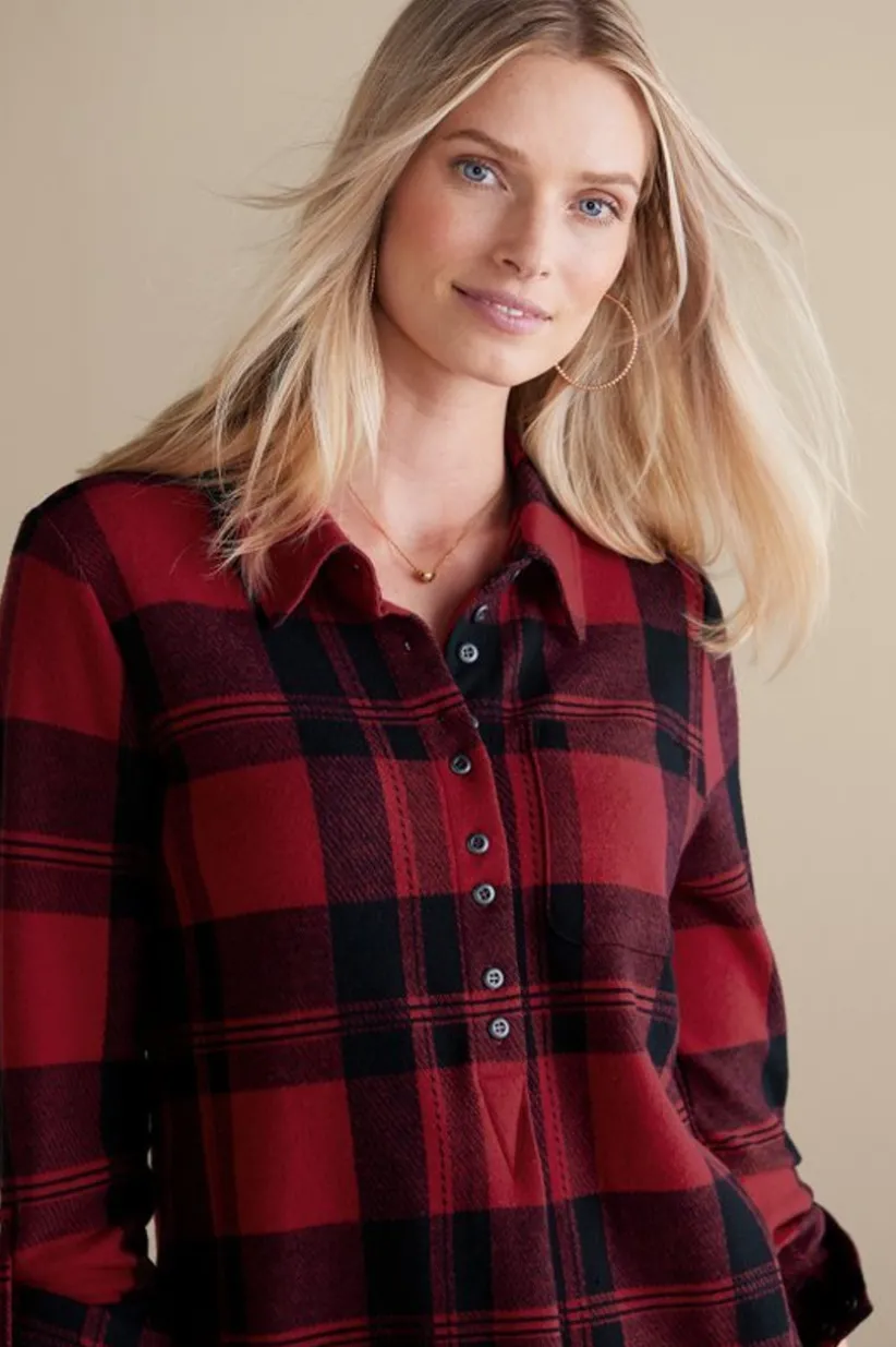 Mad About Plaid Top<Soft Surroundings Outlet