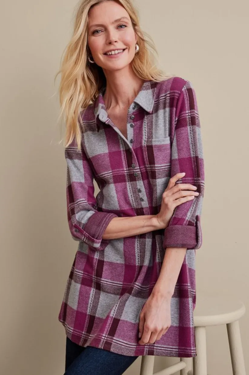 Mad About Plaid Top<Soft Surroundings Outlet