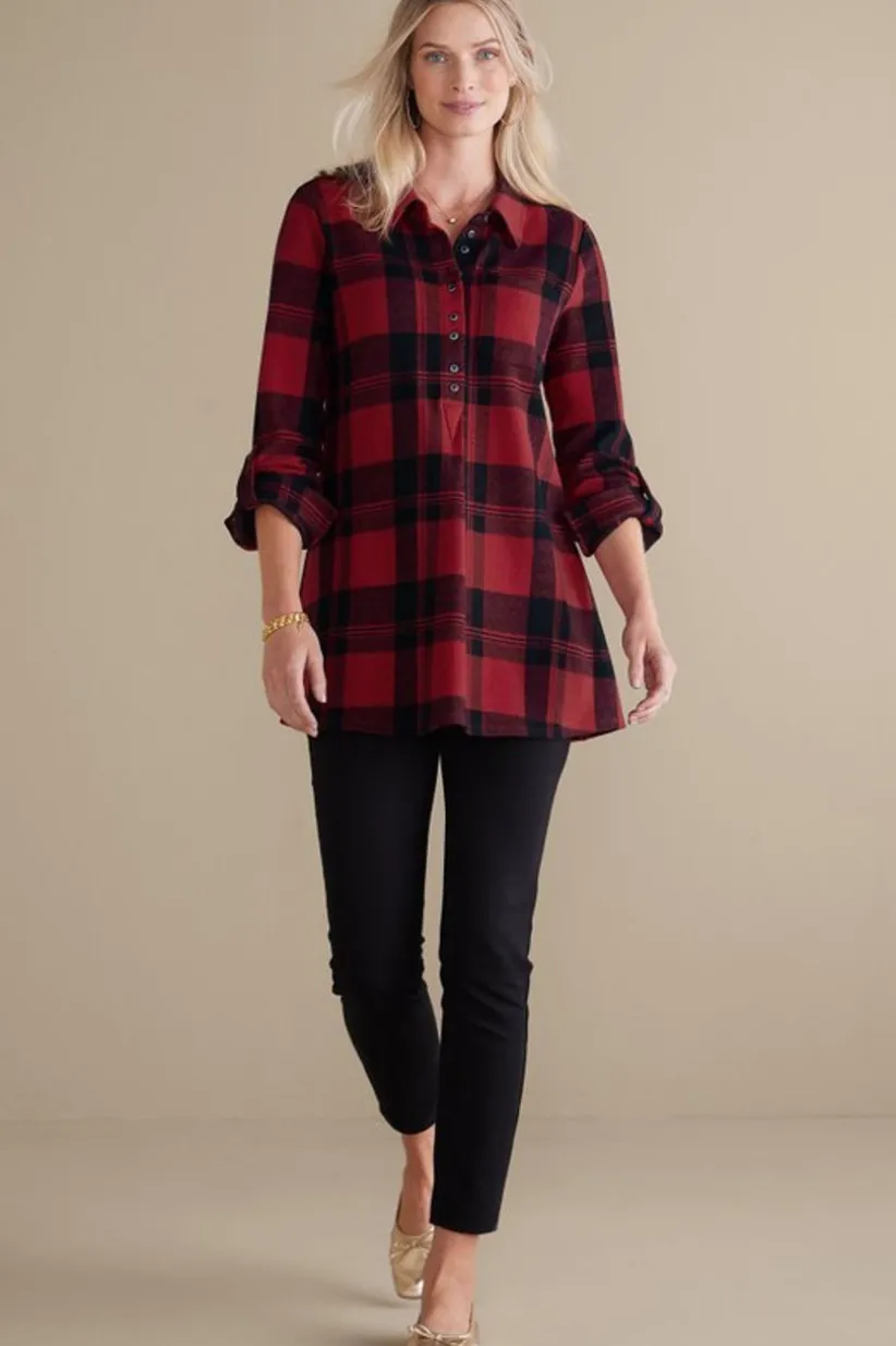 Mad About Plaid Top<Soft Surroundings Outlet