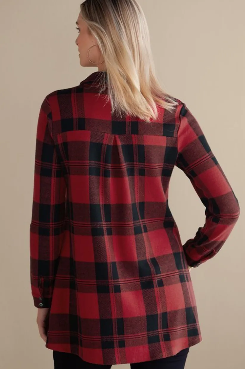 Mad About Plaid Top<Soft Surroundings Outlet