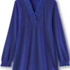 Marlee Ruffle Velvet Top<Soft Surroundings Clearance