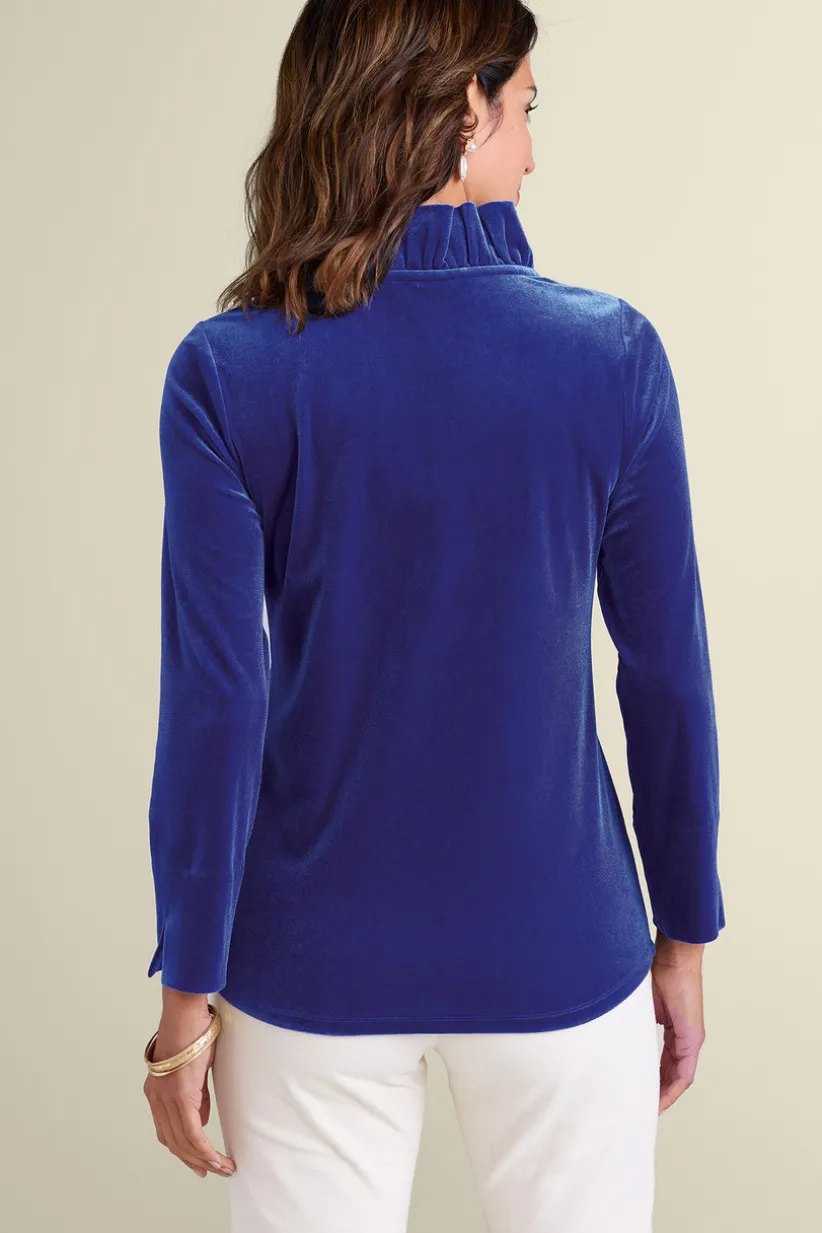 Marlee Ruffle Velvet Top<Soft Surroundings Clearance